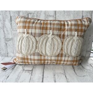 Celerie Kemble Ivory Orange Pumpkin Fall Decorative Pillow 14x20 NWT